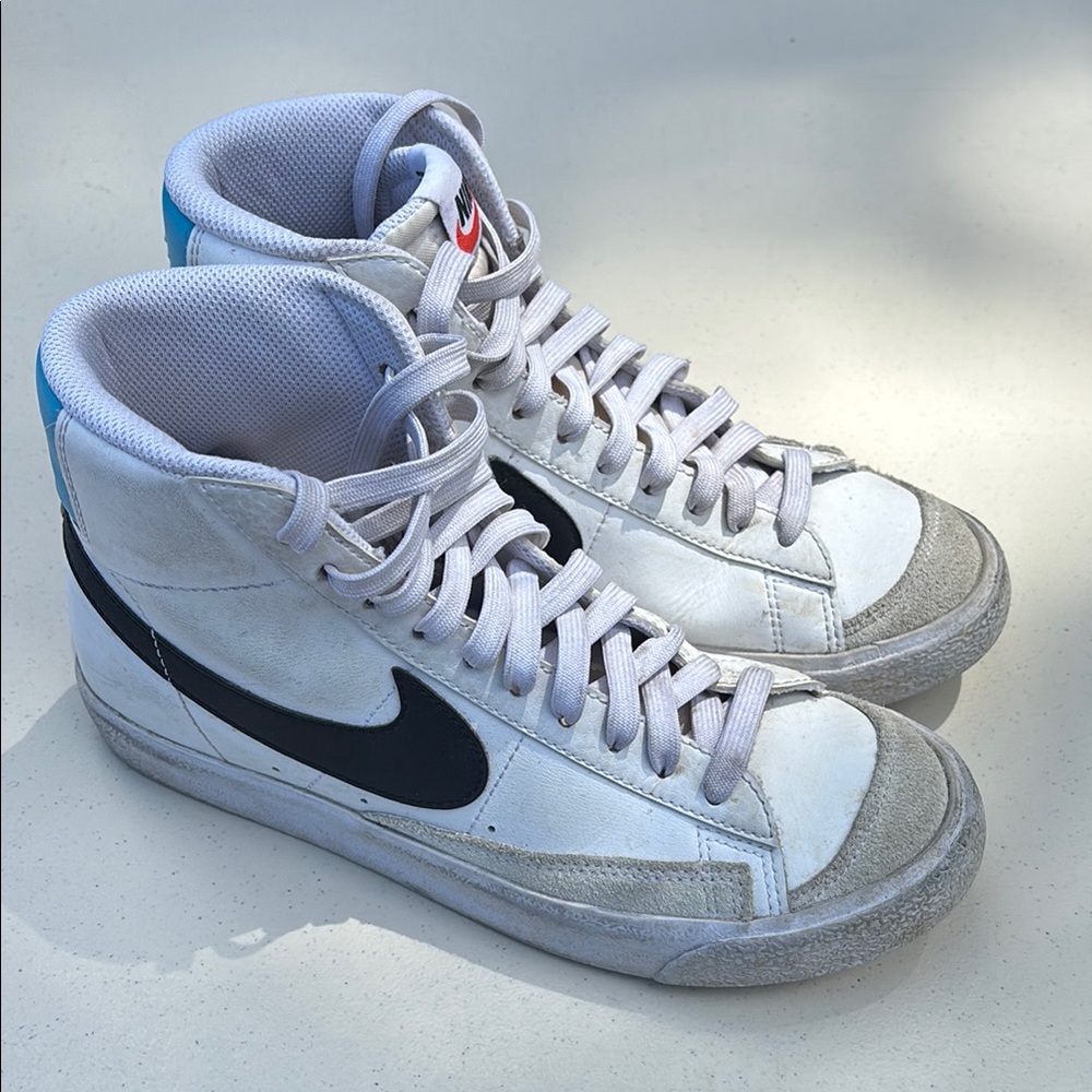 Nike White and Black High-Top Sneakers